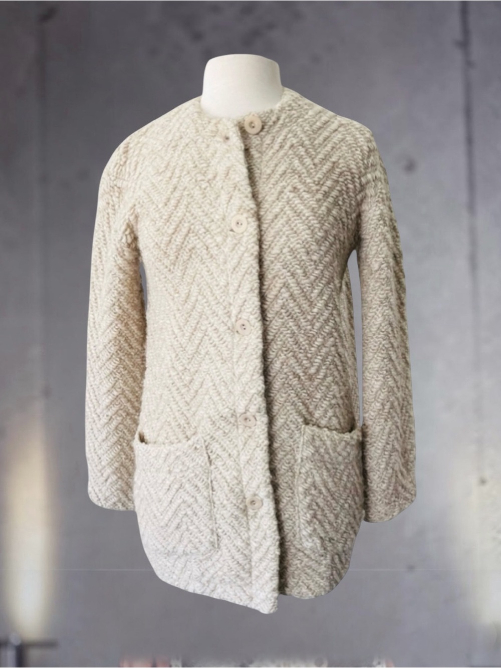 EILEEN FISHER WOOL ALPACA BLEND NUBBY SWEATER SIZE PETITE MEDIUM